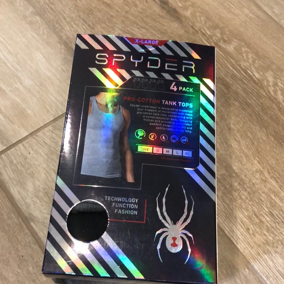 SPYDER LARGE Pro-Cotton 4 Pk Tank Tops - Picture 5 of 8